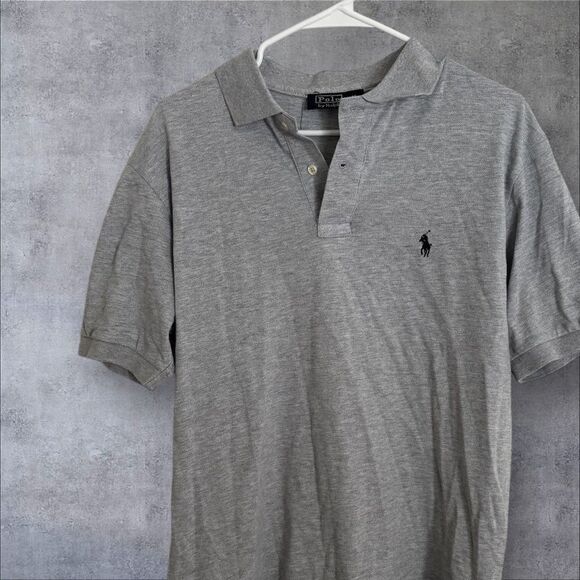 Ralph Lauren Gray Polo Shirt Classic Design 100% cotton preppy - Picture 1 of 6